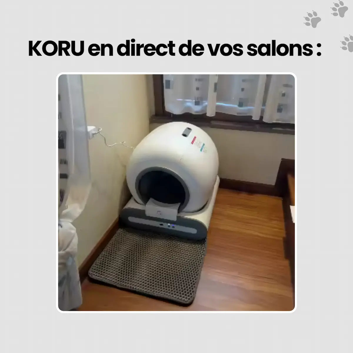 KORU ONE - Litière Automatique pour Chat - Pack Tapis + Sacs Inclus